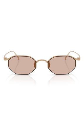 A|X Armani Exchange 49mm Rectangular Sunglasses in Matte Gold /Light Brown at Nordstrom