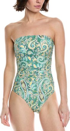 Monte & Lou Ruched Bandeau One-Piece