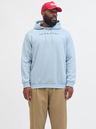 Jack & Jones Plus Size Kapuzensweatshirt JORBILLYBURG SWEAT HOOD FST PLS, Herren, Gr. 4XL, blau (skyway), angeraute Sweatware, Obermaterial: 60% Baumwolle, 40% Polyester, JA