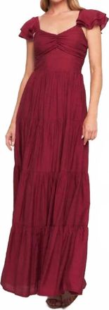 Flying Tomato Solid Woven Ankle Dress In Red