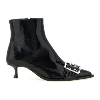 Ganni Buckle Ankle Boot - female - Ganni - Heeled Boots - Black - 4 UK - Shoes