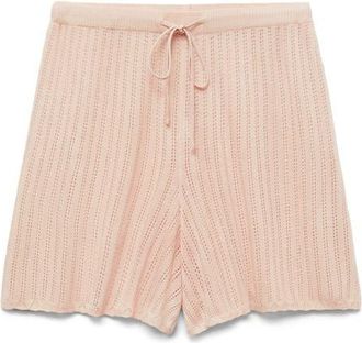 Mango Pointelle Pajama Shorts in Salmon at Nordstrom, Size Medium