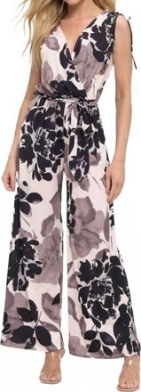Ariella Floral Tie Shoulder Jumpsuit In Ivory
