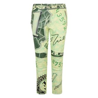 Moschino Broek met bankbiljetprint - Heren - Broeken - Groen - Maat: M Leer