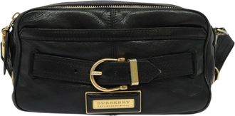 Burberry Black Leather Shoulder Bag (Pre-Owned)