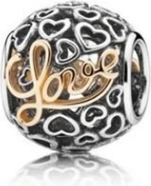 Pandora Message Of Love Charm - Dames - Sieraden - Grijs - ONE Size - Accessoires