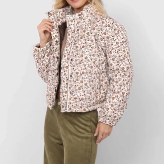 Sadie & Sage Just Looking Floral Jacket In Ivory Multi
