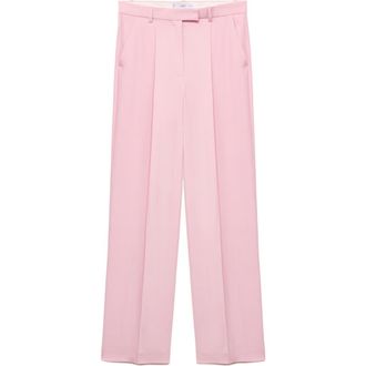 Mango Pleat Front Wide Leg Pants in Pink at Nordstrom Rack, Size 2