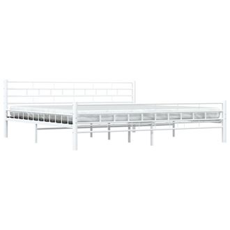 vidaXL Estructura De Cama Sin Colch&oacute;n Metal Blanco 200x200 Cm Vidaxl