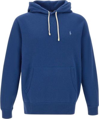 Polo Ralph Lauren Logo Fleece Hoodie - Heren - Sweatshirts & Hoodies - Blauw - Maat: S Fleece