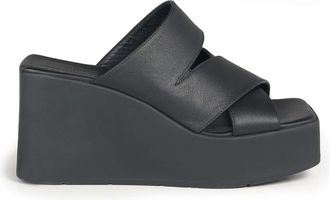Vic Mati&eacute; K10 Block Wedge Sandal with Straps - Dames - Sleehakken - Zwart - 40 EU - Leer - Schoenen