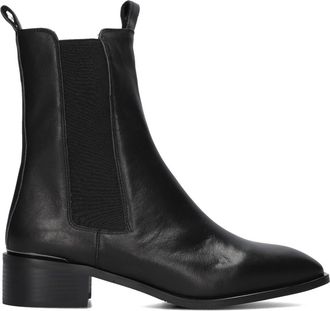 Stefano Lauran Zwarte Leren Chelsea Laarzen Plat - Dames - Chelseaboots - Zwart - 36 EU - Leer - Schoenen