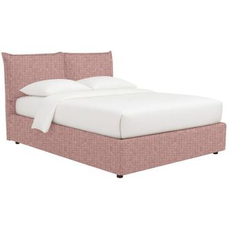 Dmora Letto Matrimoniale Uckfield, Sfoderabile, Contenitore Made in Italy, Rosa
