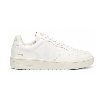 Veja V-90 Leren Sneakers - Heren - Schoenen - Wit - Maat: 42 EU Katoen