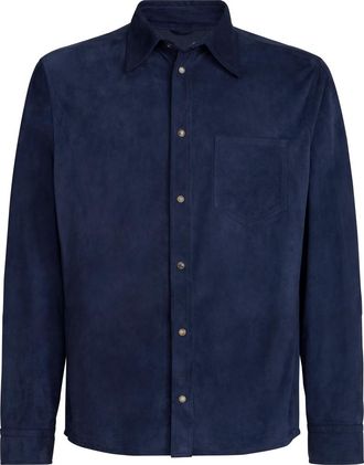 Brunello Cucinelli Suede overshirt in Ink at Nordstrom, Size Xxx-Large Eu