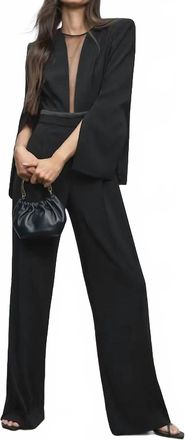 Reiss Evora Split Sleeve Jumpsuit In Black