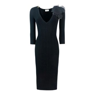 Elisabetta Franchi Dames, Jurken, Zwart, Maat: L Zijde