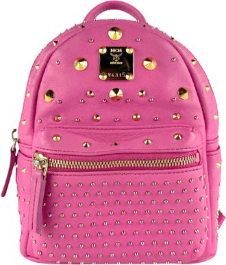 MCM Mcm Gold Pink Leather Backpack (Pre-Owned)