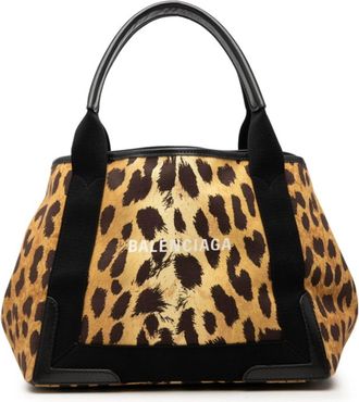 Balenciaga Brown Canvas Leather Handbag Tote Bag (Pre-Owned)