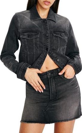 Good American Committed to Fit Denim Jacket in Black352 at Nordstrom Rack, Size Medium