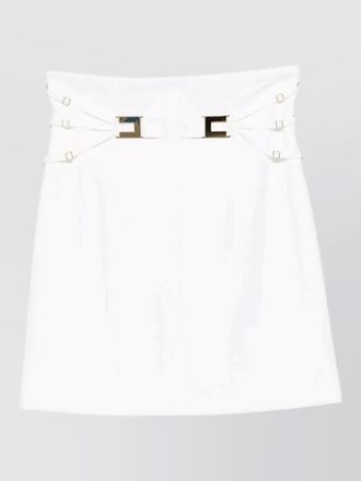 Elisabetta Franchi high waist mini skirt buckle detail
