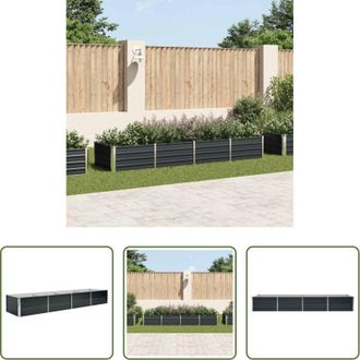 vidaXL Orto esterno - Letto Rialzato Giardino Antracite 320x80x45 cm Acciaio Zincato
