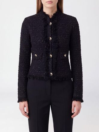 Liu Jo Blazer slim fit in misto viscosa con collo alto e frange
