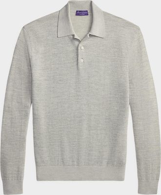 Ralph Lauren Purple Label Men & apos;s Cashmere-Linen Polo Sweater
