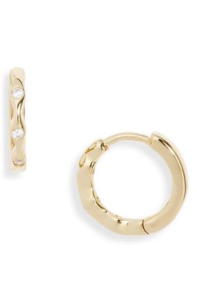 Argento Vivo Cubic Zirconia Huggie Earrings in Gold at Nordstrom