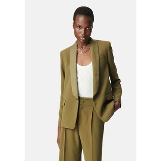 Ikks Blazerjasje met lange mouwen in cr&ecirc;pe met satijn