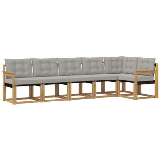 vidaXL Conjunto De Sof&aacute;s De Exterior 6 Pcs Blanco Y Gris Claro Vidaxl