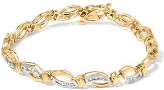 House of Brilliance 10K Yellow and White Gold 1/2 Cttw Diamond Infinity Link Tennis Bracelet at Nordstrom
