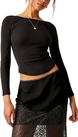 Free People Long Run Layering Top In Black