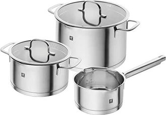 Zwilling Zwilling - Trueflow - Juego De 3 Cacerolas Con Funci&oacute;n De Vertido Para Inducci&oacute;n (acero Inoxidable), Color Plateado