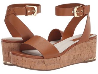 Franco Sarto Presley Platform Wedge Sandals Womens Sandals Tan Brown Leather : 6.5 M