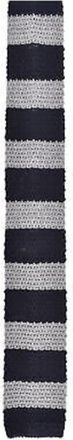 Brunello Cucinelli MenS Lead Navy Silk Blend Knit Tie, One Size