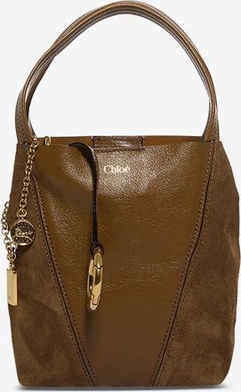 Chlo&eacute; Rechteckiger Shopper aus Veloursleder Spin