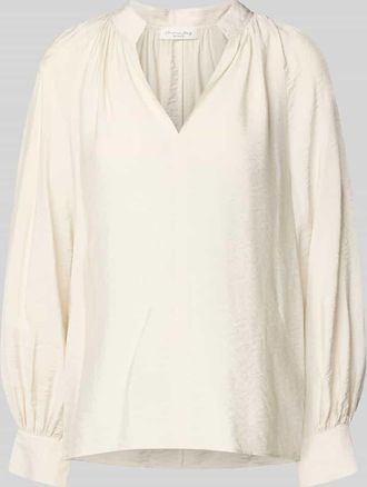 Christian Berg Bluse aus Viskose-Mix mit Serafino-Ausschnitt in Ecru, Gr&ouml;&szlig;e 34
