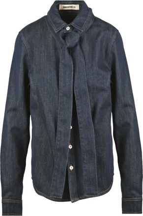 Semicouture Dames, Blouses & Shirts, Blauw, Maat: XS Denim