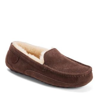 Dearfoams Fireside Melbourne Genuine Shearling Moccasin Slipper in Coffee at Nordstrom, Size 14