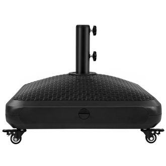 Yaheetech Homevive Base Cuadrada De Sombrilla Con Dise&ntilde;o Rellenable Pie De Parasol Con Ruedas Para Exteriores Playa Terraza Negro