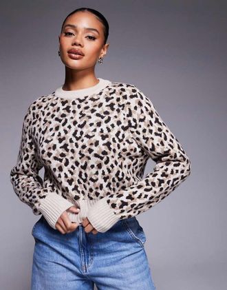 Barbour Harley - Maglione beige leopardato-Multicolore