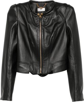 Elisabetta Franchi Peplum-hem Leather Jacket