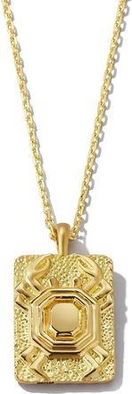 David Webb 18kt geelgouden halsketting met diamanten kreeft hanger