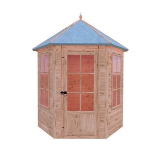 Shires Gazebo Summerhouse Shiplap Summerhouse Garden Sun Room Approx 6x6 ft in Light Tan