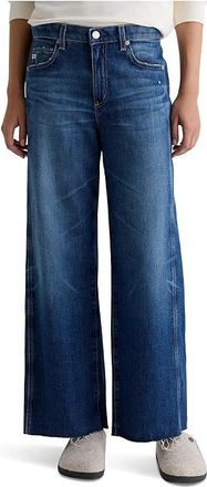 AG - Adriano Goldschmied Saige Mid Rise Wide Leg Crop Womens Jeans Watermist : 30, Cotton/Denim/Elastane