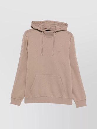 【EMPORIO ARMANI】 Men's Ribbed Hoodie ★ Light Beige Emporio Armani Velour-Trim Zip-Up Hoodie | Harrods US