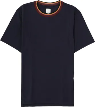 Paul Smith Logo Round Neck Striped Organic Cotton T-Shirt