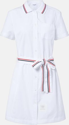 Thom Browne Belted cotton poplin shirt dress