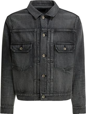 sacai Denim jas - Heren - Jassen - Grijs - Maat: M Denim